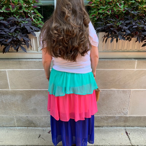 Tiered color block Skirt - Picture 3 of 3